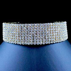 yellow Australian rhinestone choker